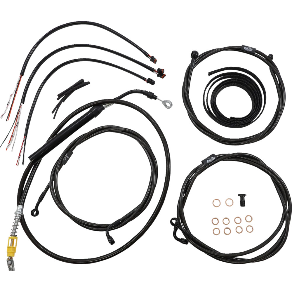 Kit completo de cable/freno de manillar trenzado Midnight — Estándar