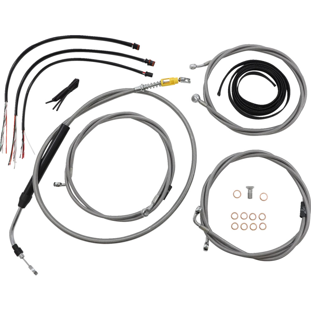 Complete Stainless Braided Handlebar Cable/Brake Line Kit