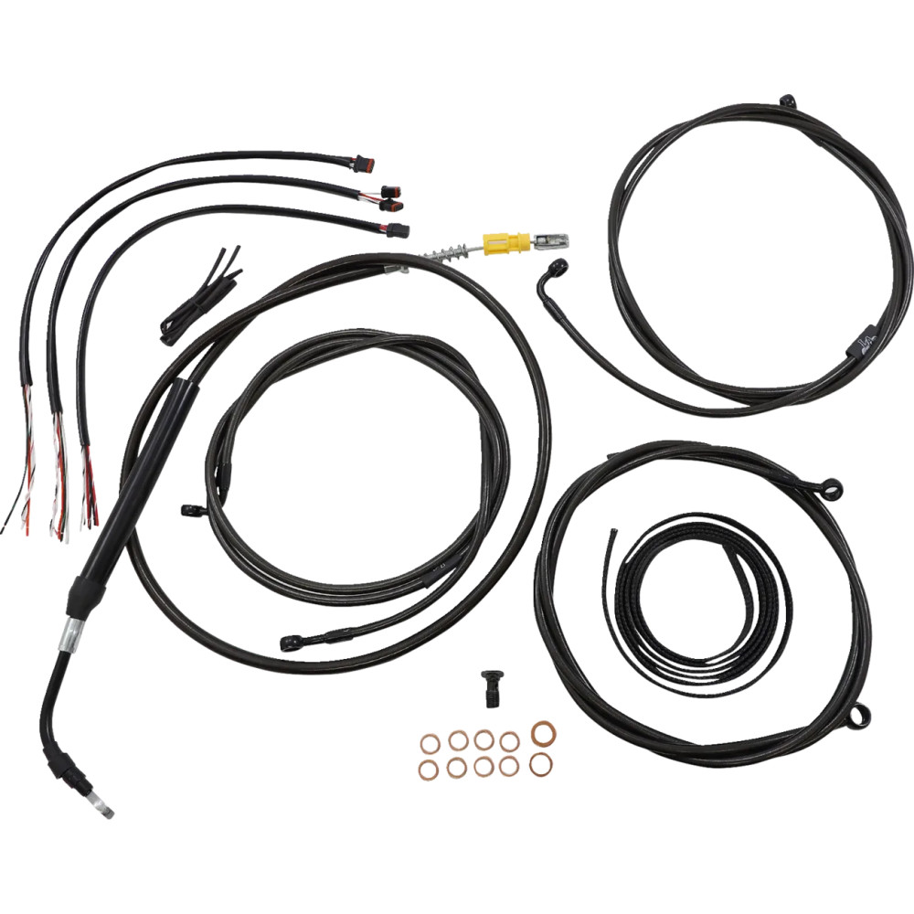Complete Midnight Braided Handlebar Cable/Brake Line Kit — Standard