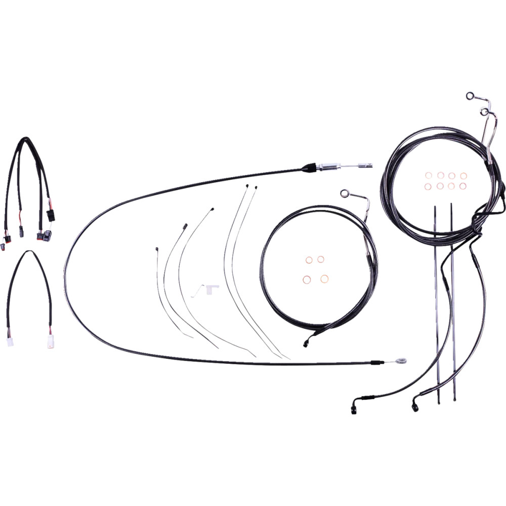 Black Pearl™ Designer Handlebar Installation Kit — 30.5–35.5 cm (12"–14"), Ape Hanger, ABS, Black