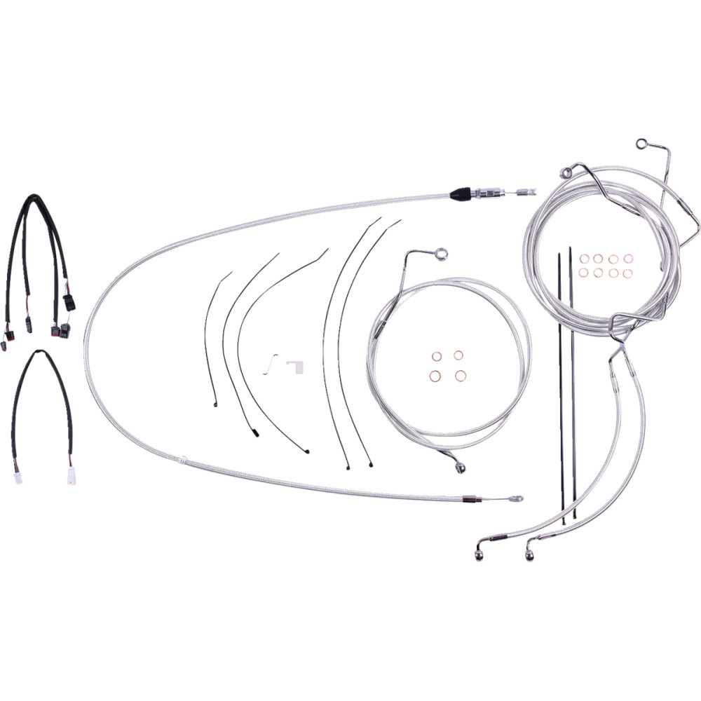 Sterling Chromite II® Designer Handlebar Installation Kit — 38–43 cm (15"–17"), Ape Hanger, Chrome