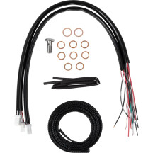 Kit de línea de freno/manija de vinilo trenzado negro completo
