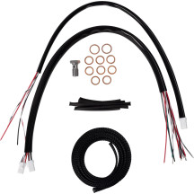 Complete Black Vinyl Braided Handlebar Cable/Brake Line Kit