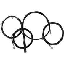 Kit completo de cables trenzados de vinilo negro para manillar y líneas de freno/embrague — Ajuste 15"–17" para manillar, ABS, n