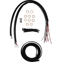 Kit de línea de freno/manija de vinilo trenzado negro completo