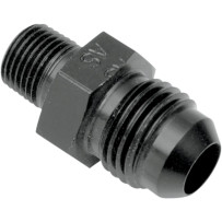 Oil Line Fitting — 1/4" NPT male, -6 AN male, black