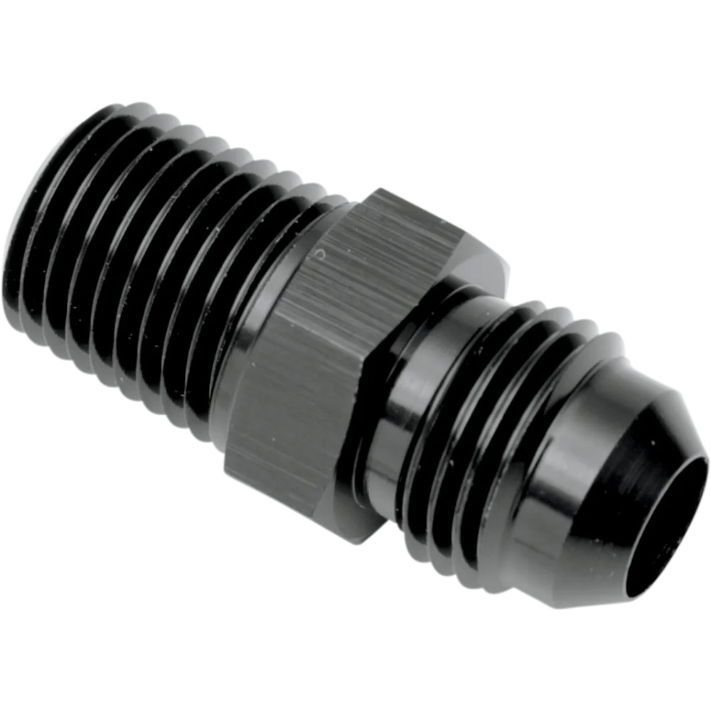 Racor de línea de aceite — 1/8" NPT macho, -6 AN macho, negro