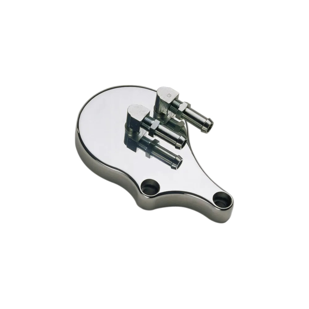 Soporte de filtro de aceite Slimline mecanizado — 1/2" de grosor, racores 3/8", Cromo