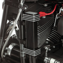 Vertical Frame-Mount Oil Cooler Kit — 6-row, frame-mount, black