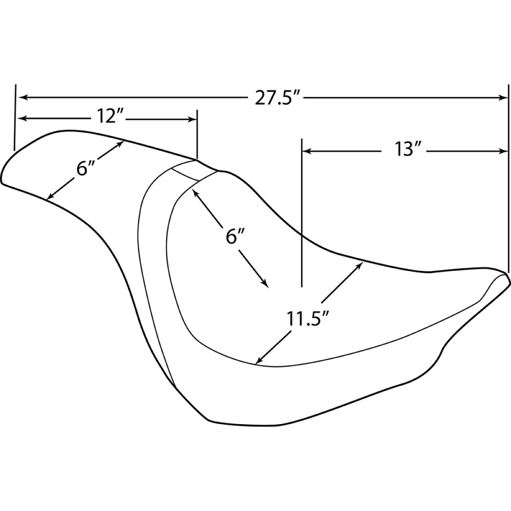 Asiento Predator — Negro, 70 cm (27-1/2") longitud total