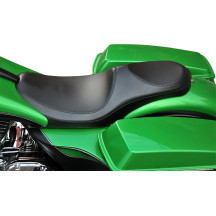 Asiento Villain — 27-1/2" total, Compatible con PYO/Bagger Nation Stretched Gas Tank, Negro