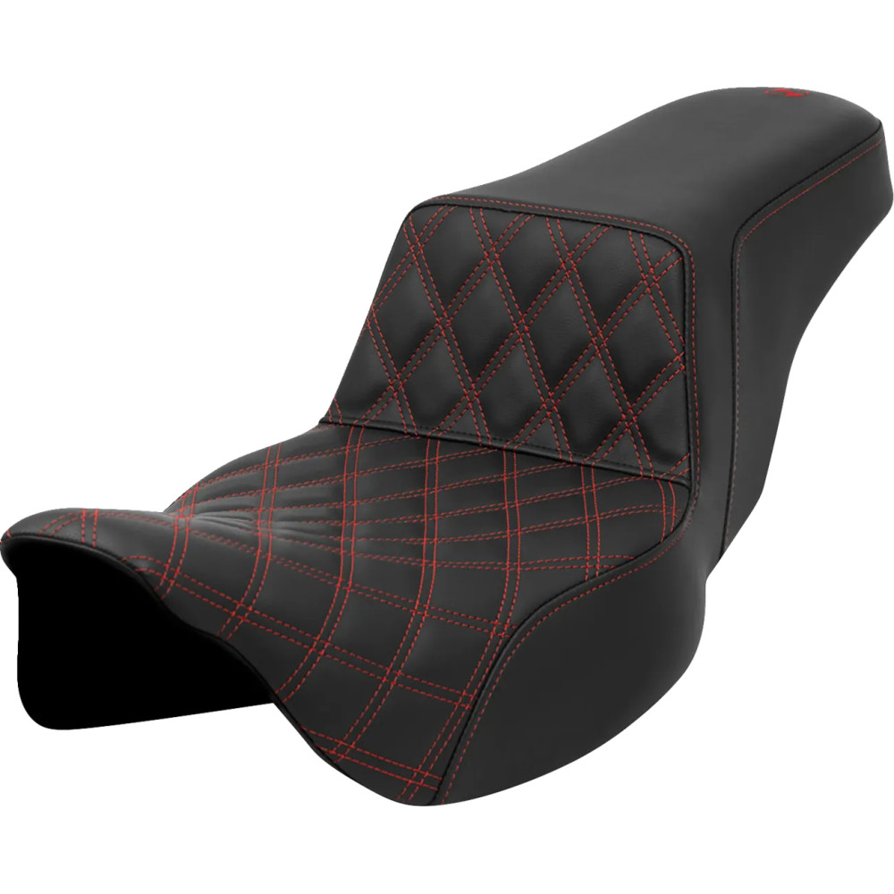 Lattice Stitch Step-Up Seat — 2-Up, overall 30", driver 16" x 11.5", black