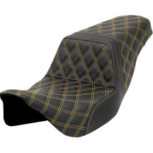 Asiento Step-Up con Puntada Lattice — 38 cm (15") para conductor, 2 plazas, Negro, Dorado