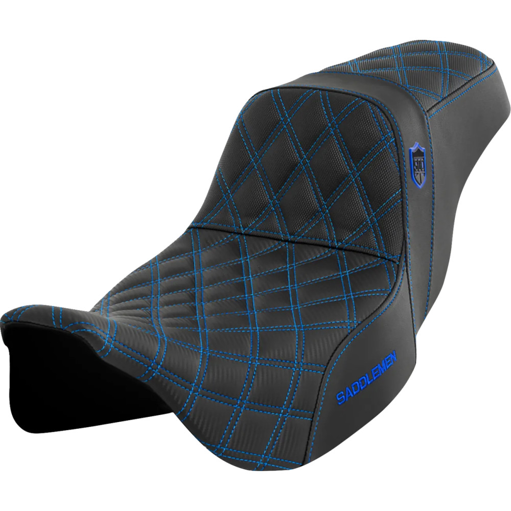 Pro Series SDC Performance Grip Seat — 30" overall, 2-up, Black, blue stitch