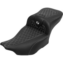 Asiento Roadsofa™ de alcance extendido — 44,5 cm largo conductor, 35,5 cm ancho conductor, Negro, Blanco