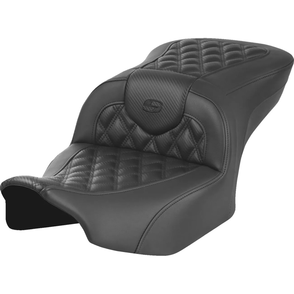Asiento Roadsofa™ con costura en rejilla — 77.5 cm total, conductor 40.5×35.5 cm, Negro
