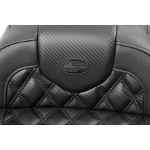 Asiento Roadsofa™ con costura en rejilla — 77.5 cm total, conductor 40.5×35.5 cm, Negro