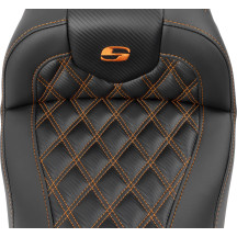 Roadsofa™ Lattice Stitch Seat — 30.5" overall, 16" driver, Black, Orange