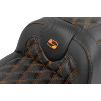 Roadsofa™ Lattice Stitch Seat — 77.5 cm (30.5 in), Black, Orange