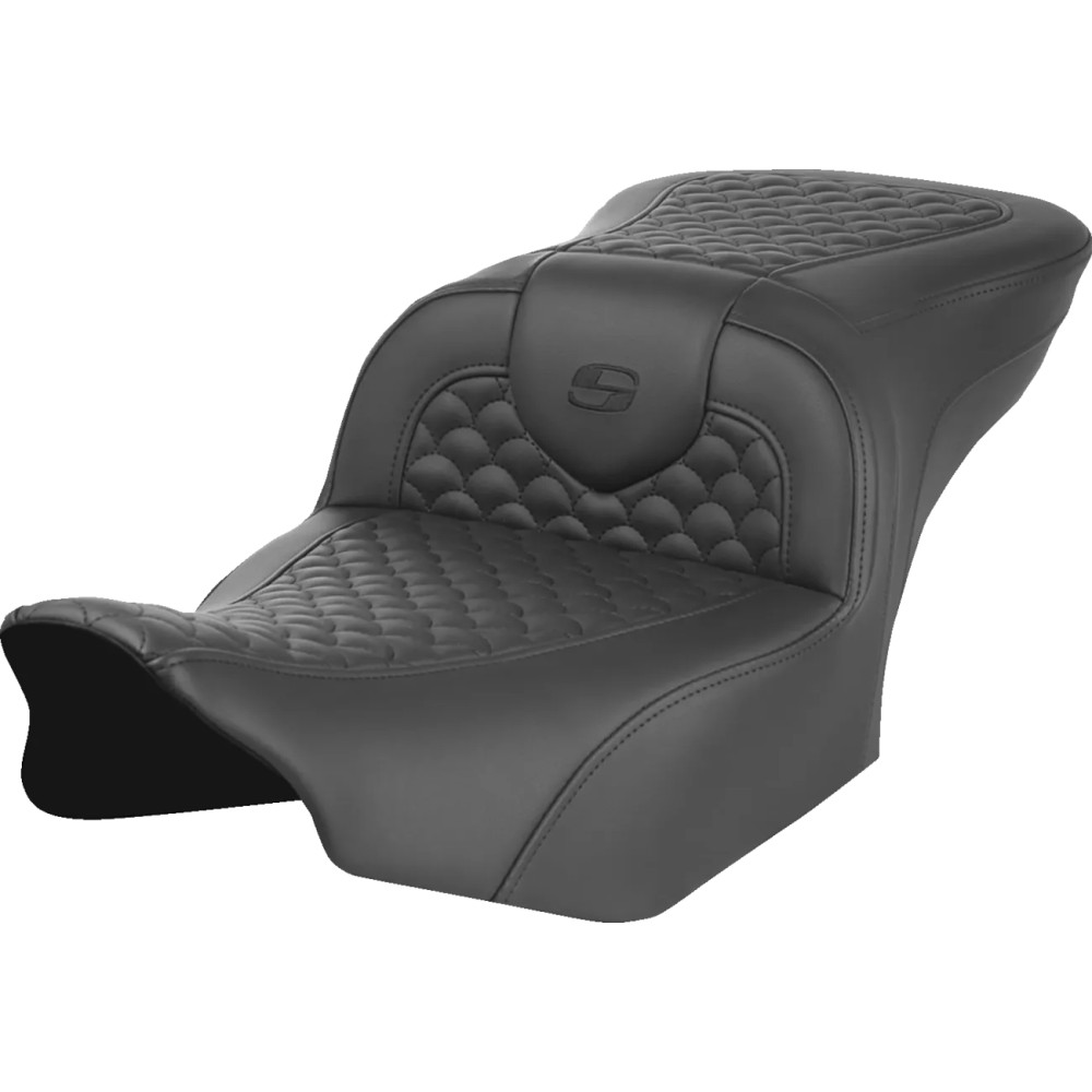 Asiento Dragon Scale Stitch Roadsofa™ — 30-1/2" total, 5-1/2" lumbar, Negro