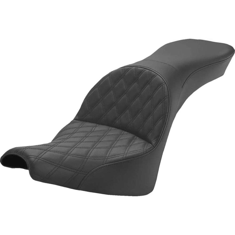 Explorer Lattice Stitch Seat — Black, Fits standard tank, 30.5 in overall