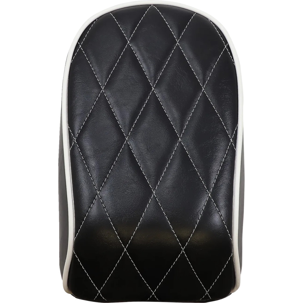 Bare Bones Series Pillion Pad — White Diamond Stitch/Piping Bare Bones Series Pillion Pad — White Diamond Stitch/Piping