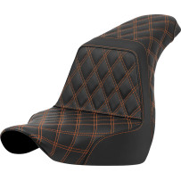 Lattice Stitch Step-Up Seat — 73 cm overall length, 2-Up, Black/Orange