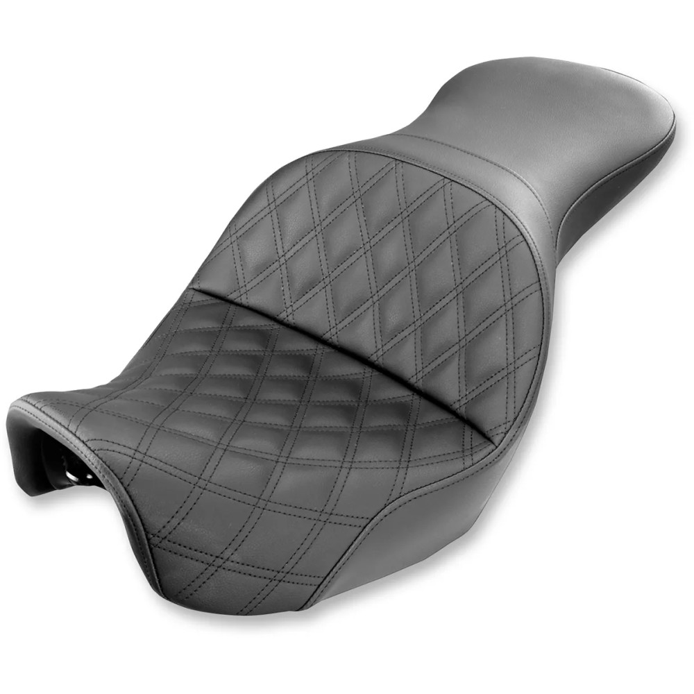 Asiento Explorer con puntada de enrejado — 73.5 cm (29") en total, dos plazas, negro