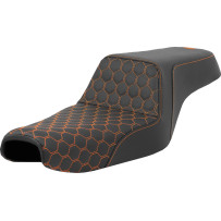 Honeycomb Step-Up Seat — 71 cm overall, fits 12.5 L tank, Black, orange stitching