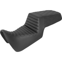 Lattice Stitch Step-Up Seat — Overall length 28.5 in (72.5 cm), Driver 13 in (33 cm), 2-Up, Black