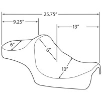 Predator III Seat — 65.5 cm (25-3/4") overall, 33 cm (13") driver, 25.5 cm (10") width, Black