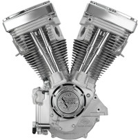 V80 Long-Block Engine — 80" displacement, 4.25" stroke, Silver