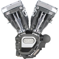 T124 High Compression Long Block Engine — 124", 10.8:1, 4.125" bore, 4.625" stroke, Stone Gray