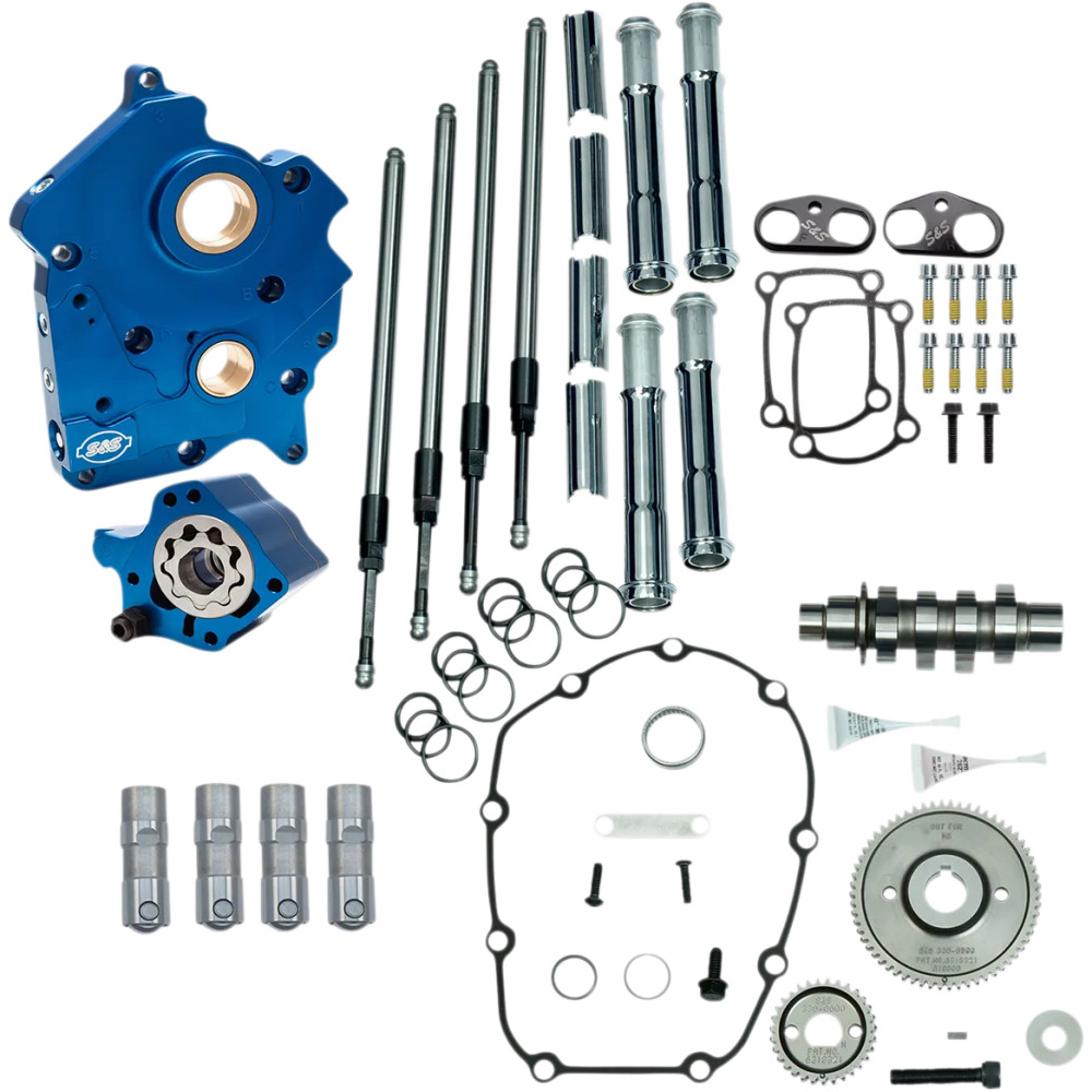 Cam Chest Kit for M8 — 475G grind, blue anodized