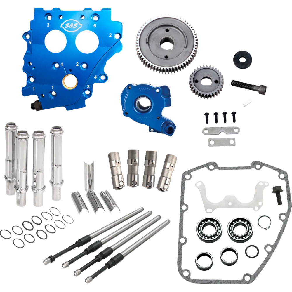 Kit de carcasa de leva sin levas para Gear Drive Twin Cam — Refrigerado por aceite, cromado