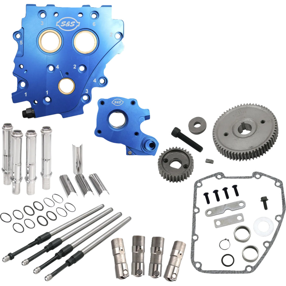 Kit de carcasa de leva sin levas para Gear Drive Twin Cam — Refrigerado por aceite, cromado