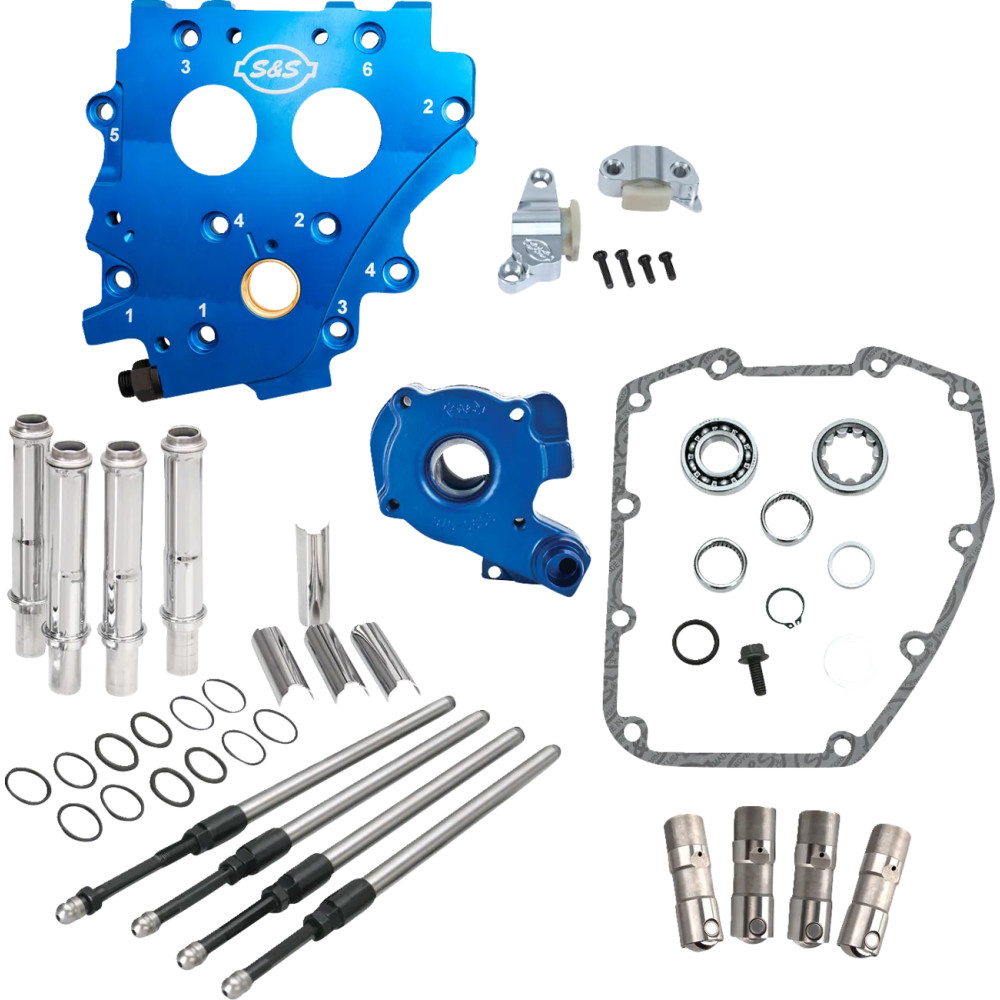 Kit de cárter de levas sin levas para Chain Drive Twin Cam — cadena, tubos cromados
