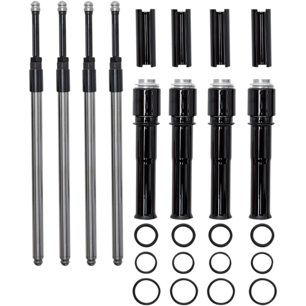 Kit Quickee de varillas de empuje con cubiertas negro brillante — Juego de 4, negro brillante