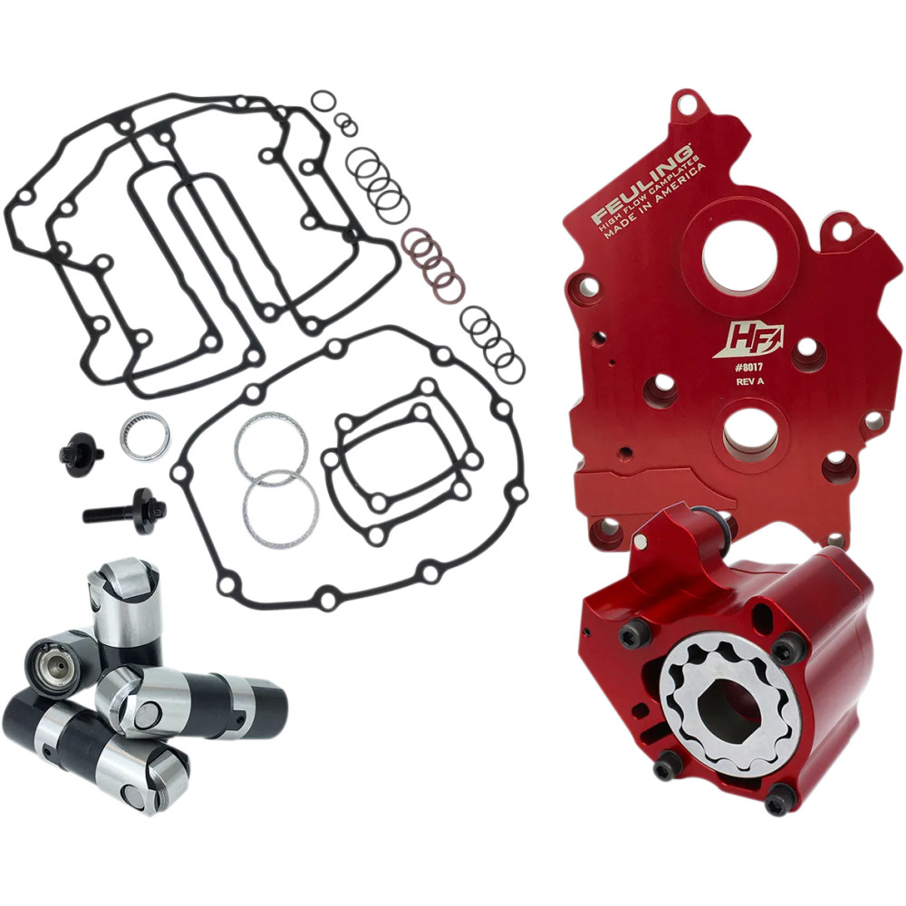 Race Series® Paquetes de sistema de aceite para M8 — kit de aluminio rojo
