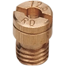 A-Bax Precision Keihin-Style Slot Head (KJ Prefix) Main Jets — 117.5 jet, 9.00 mm length, for KJ carburetors, gold