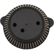 Ensamblaje de filtro de aire sin tapa — Redondo, con perno central, Negro