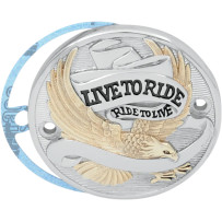 Live To Ride Points Cover — Black, Chrome, Gold