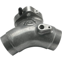 Flange Mount Intake Manifold — For Super G Carbs, Silver