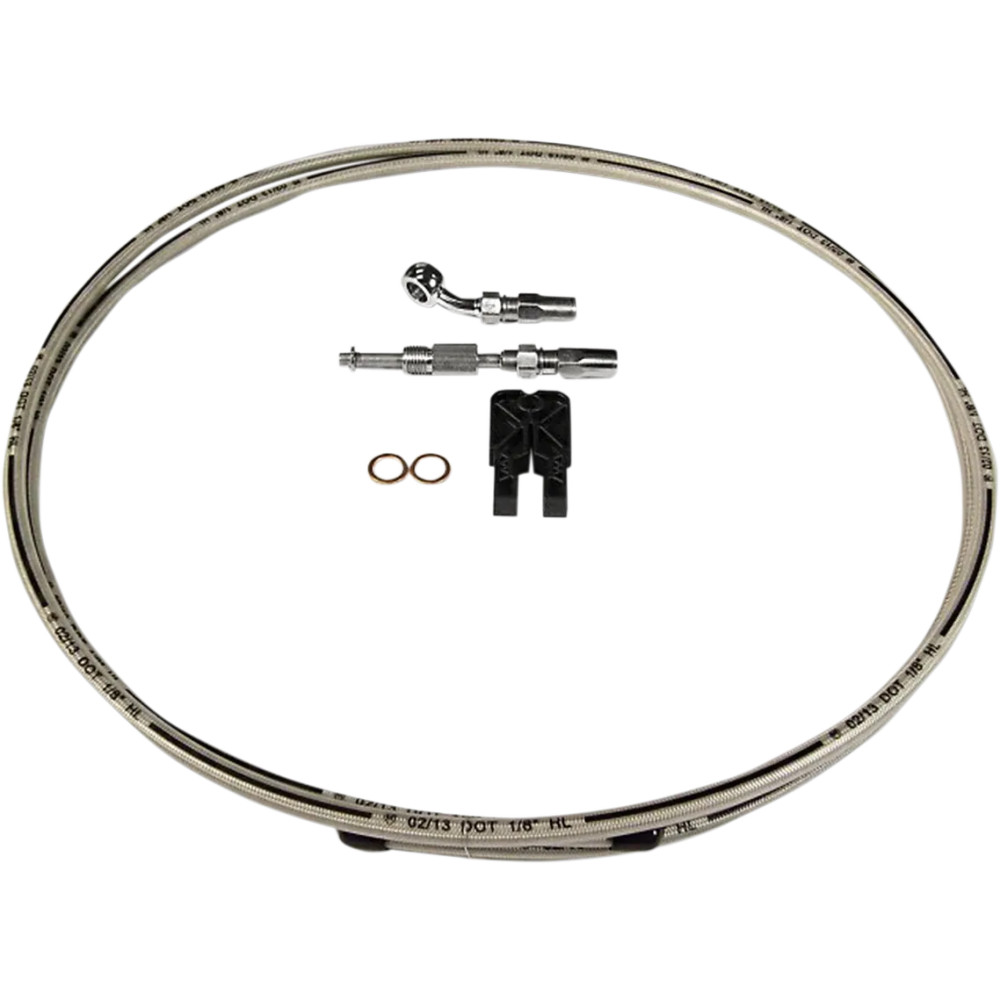 BYO® Kit de línea de embrague hidráulico para construir a medida — 213.5 cm (84\"), banjo 10 mm 35°, Cromo