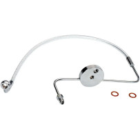 Designer Series Front Lower Brake Line Kit — without ABS, Single disc, Chrome