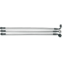 Kit de línea de freno delantero trenzado Serie Designer sin ABS — 21\" de longitud, banjo de 10 mm 180°, Cromo