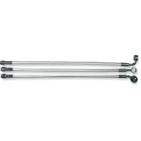 Designer Series Braided Non-ABS Front Brake Line Kit — 23", 10 mm 180° banjo, Chrome