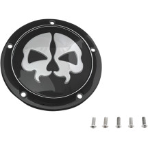 Split Skull Derby Cover — 5-hole, Black, Chrome
