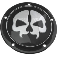 Tapa Derby Split Skull — Negro, 5 orificios