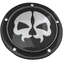 Split Skull Derby Cover — 5-hole, Black, Chrome